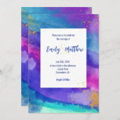 鮮やか水結婚色 招待状 (正面/裏面)