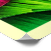 鮮やか海の波とヤシの木の芸術 ポスター (角)