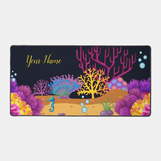 鮮やか海底水中競技海リーフデプス デスクマット (正面)