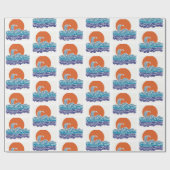 鮮やか海波と日没ラッピング紙 ラッピングペーパー (フラット)