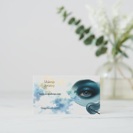 鮮やか深いブルーアイシャドウ 名刺 (スタンド正面)