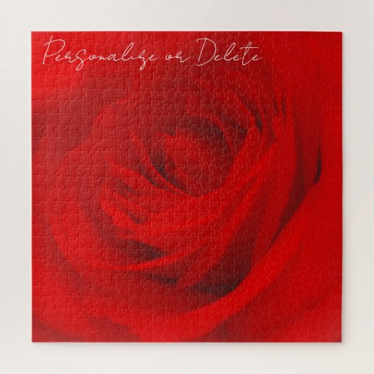 鮮やか深いレッドローズロマンチックフェミニンシック ジグソーパズル (縦)