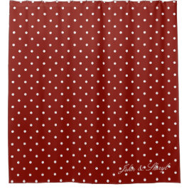 鮮やか点々のある赤と白シャワーカーテン シャワーカーテン