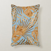 鮮やか熱帯の花カラフル：継ぎ目。 アクセントクッション (正面(垂直))