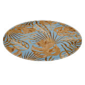 鮮やか熱帯の花カラフル：継ぎ目。 カッティングボード (角)