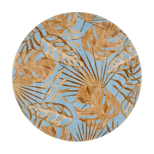 鮮やか熱帯の花カラフル：継ぎ目。 カッティングボード (正面)