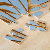 鮮やか熱帯の花カラフル：継ぎ目。 ジグソーパズル (側面)