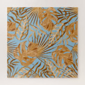 鮮やか熱帯の花カラフル：継ぎ目。 ジグソーパズル (横)