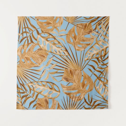 鮮やか熱帯の花カラフル：継ぎ目。 タペストリー (正面)