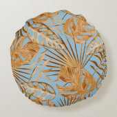 鮮やか熱帯の花カラフル:継ぎ目。 ラウンドクッション (裏面)