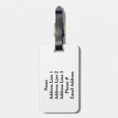 鮮やか目に色の数々の付いたストライプパターン ラゲッジタグ (裏面縦)