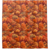 鮮やか秋ツリーイラストレーション – 秋の森 シャワーカーテン (正面)