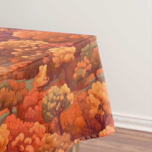 鮮やか秋ツリーイラストレーション – 秋の森 テーブルクロス (インサイチュ)