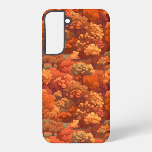 鮮やか秋ツリーイラストレーション – 秋の森 SAMSUNG GALAXYケース (裏面)