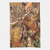 鮮やか秋フォレスト自然カモフラージュデコール キッチンタオル (縦)