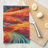 鮮やか秋リバーシーン キッチンタオル (四つ折り)