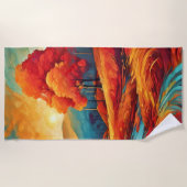 鮮やか秋リバーシーン ビーチタオル (正面)