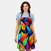 鮮やか紅葉パターン エプロン (着用した状態)