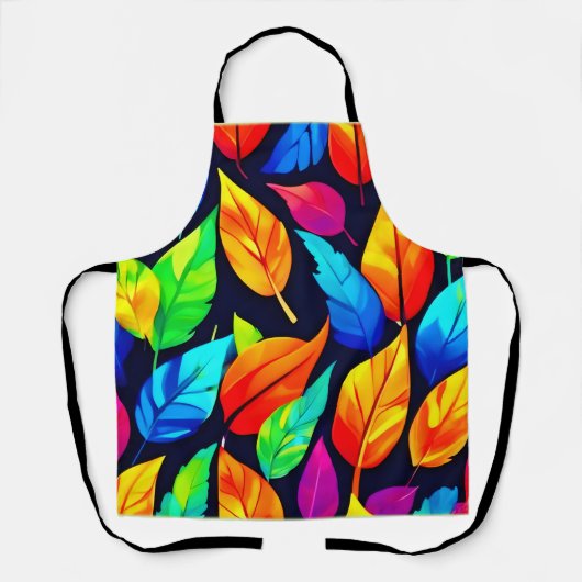 鮮やか紅葉パターン エプロン (正面)
