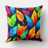 鮮やか紅葉パターン クッション (裏面)