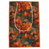 鮮やか紅葉パターン – コージー秋 ミディアムペーパーバッグ (正面)