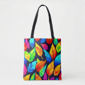 鮮やか紅葉パターン トートバッグ (正面)