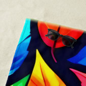 鮮やか紅葉パターン ビーチタオル (インサイチュ)