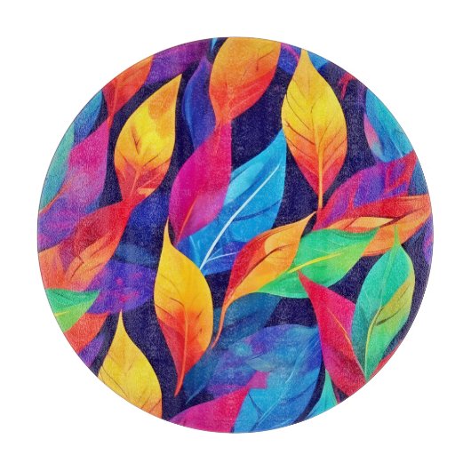 鮮やか紅葉抽象芸術 カッティングボード (正面)