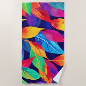 鮮やか紅葉抽象芸術 ビーチタオル (正面)