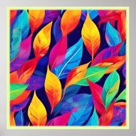 鮮やか紅葉抽象芸術 ポスター