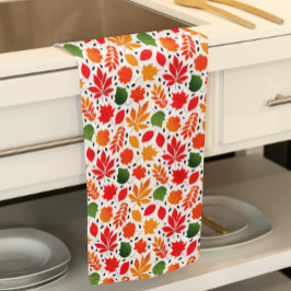 鮮やか紅葉数々の色パターン キッチンタオル