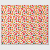 鮮やか紅葉数々の色パターン ラッピングペーパー (フラット)