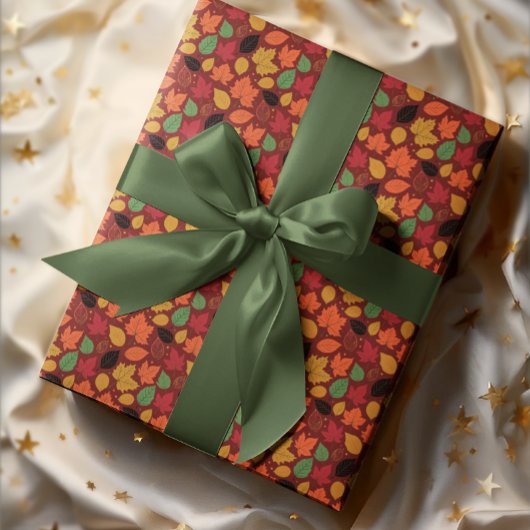 鮮やか紅葉数々の色パターン ラッピングペーパー