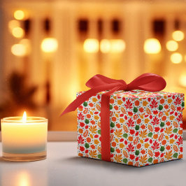 鮮やか紅葉数々の色パターン ラッピングペーパー