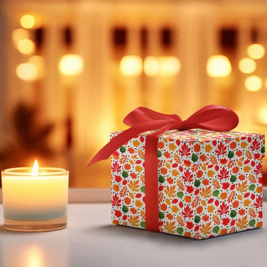 鮮やか紅葉数々の色パターン ラッピングペーパー