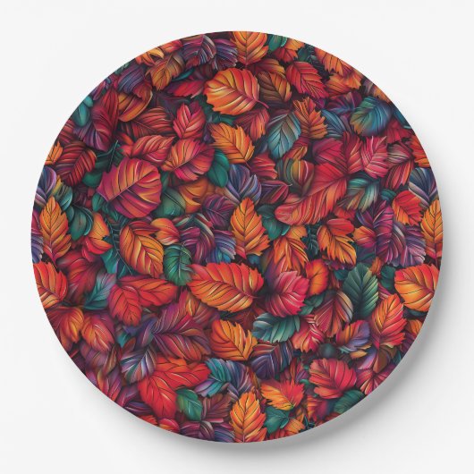 鮮やか紅葉 ペーパープレート (正面)
