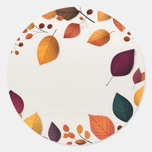 鮮やか紅葉 ラウンドシール (正面)
