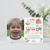 鮮やか納屋周囲の庭農畜生誕生会の写真 サンキューカード (スタンド正面)