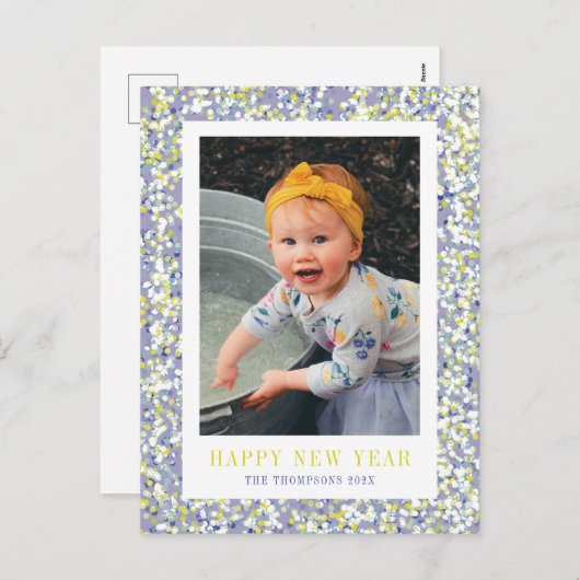 鮮やか紙吹雪年賀はがき シーズンポストカード (正面/裏面)