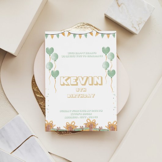 鮮やか紙吹雪誕生日Bash招待状 シーズンカード