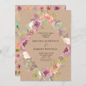 鮮やか素朴フローラクラフト結婚式招待状 招待状 (正面/裏面)