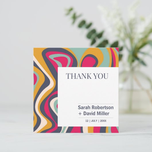 鮮やか結婚はっきりした抽象芸術 サンキューカード (スタンド正面)