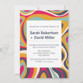 鮮やか結婚はっきりした抽象芸術 招待状 (正面)