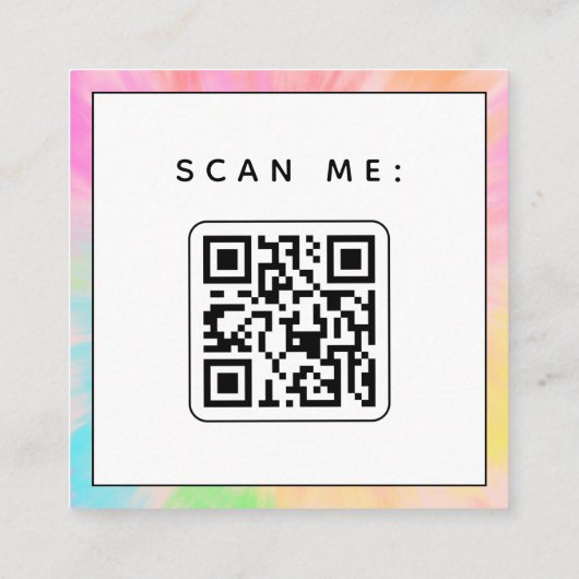 鮮やか絞り染めソーシャルメディアマネージャーのカラーバースト スクエア名刺 (裏面)