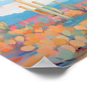 鮮やか絵を描サボスデザートウエスタンアート ポスター (角)