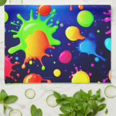 鮮やか絵を描抽象芸術 キッチンタオル (折り畳み)