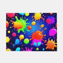 鮮やか絵を描抽象芸術 ドアマット
