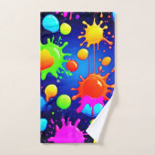 鮮やか絵を描抽象芸術 バスタオルセット (ハンドタオル)