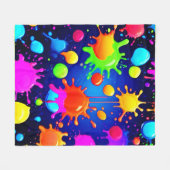 鮮やか絵を描抽象芸術 フリースブランケット (正面(横))