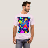 鮮やか絵を描抽象芸術 Tシャツ (正面フル)